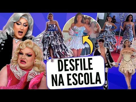 Analisando ROUPAS Feitas de PAPEL do DESFILE ESCOLAR