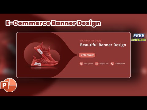 How to Make E-commerce Shoe Banner Design | Microsoft PowerPoint | Free Template