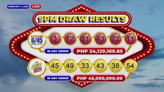 [LIVE] PCSO 9:00 PM Lotto Draw - February 04, 2026