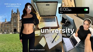 Productive university vlog 👩🏻‍🎓 6AM wakeup, finishing assignments, off-duty days, study with me