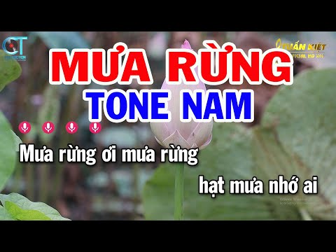 Karaoke Mưa Rừng Tone Nam ( Ebm ) Nhạc Sống Mới || Karaoke Tuấn Kiệt