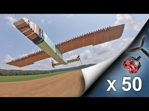Making 50 Engined RC Airplane (30 ft Wingspan)