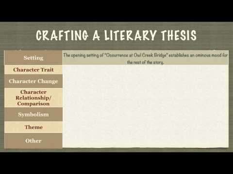 Creating a Thesis Statement: Literary Essay Video #1