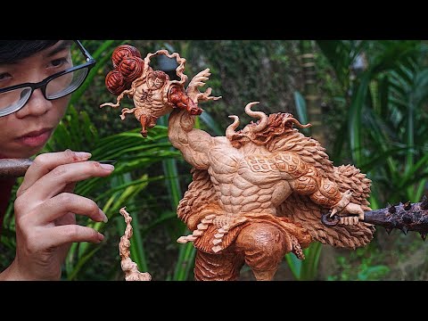 ONE PIECE: Luffy vs Kaido - Wood Carving ASMR