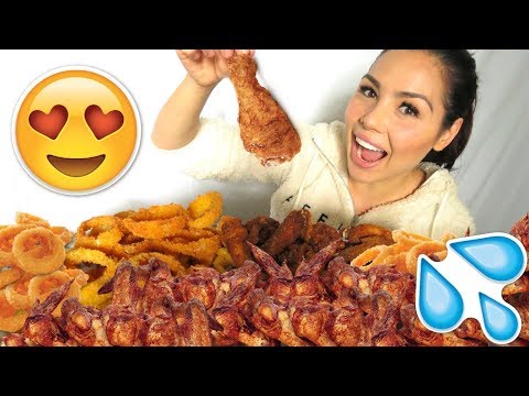 Crunchy Onion Rings & Chicken Wings Recipe 먹방 Mukbang Eating Show