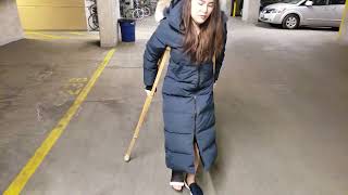 long leg cast crutches!