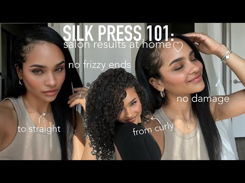 CURLY TO STRAIGHT: bone straight silk press *one pass*
