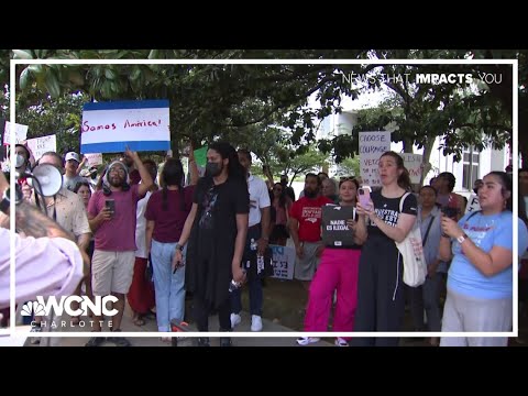 YouTube video thumbnail: Protesters Gather Outside North Carolina Governor's Mansion