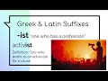 Exploring Greek and Latin Suffixes