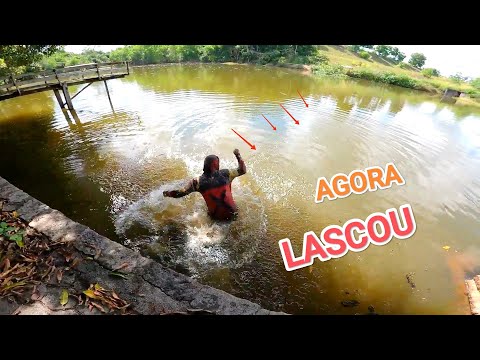 PEIXE ARRASTA PESCADOR PARA DENTRO DA ÁGUA.veja no que aconteceu