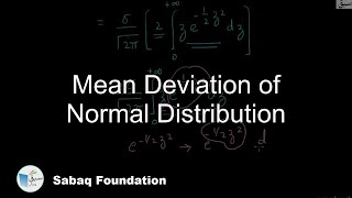 Mean Deviation of Normal Distribution