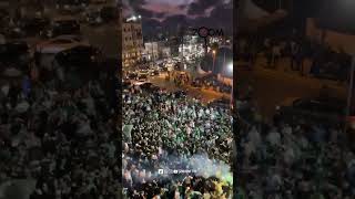 ‎فرحة سفيان راحيمي مع جماهير العالمي 💚🦅🏆.