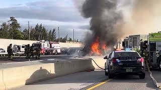 2/8/24 Truck Rollover and Fire 🔥