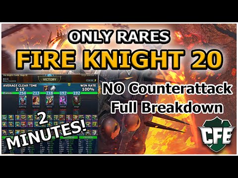RAID Shadow Legends | ONLY RARES | FIRE KNIGHT 20 | No Counterattack | 2 Minutes