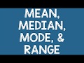 Exploring Mean, Median, Mode, and Range