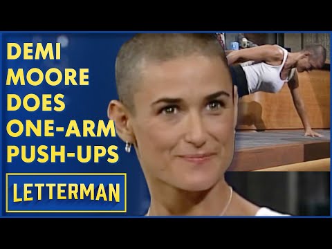 Demi Moore Does One-Armed Push-Ups | David Letterman