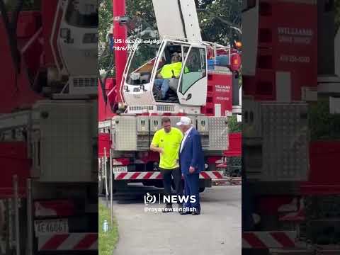 Crane operator sleeps as Trump meets his coworkers