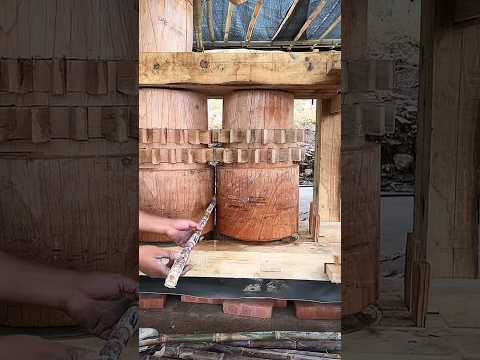 Original mechanically squeezed sugar cane, Good tools and machinery make work easy