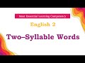 Understanding Syllables and Vocabulary