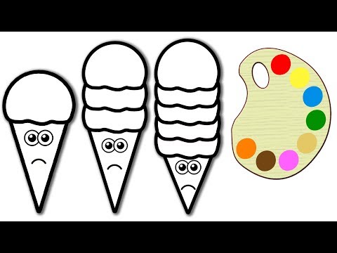 Coloring for Kids with Crying Ice Cream - Colouring Book | Finger Family Song