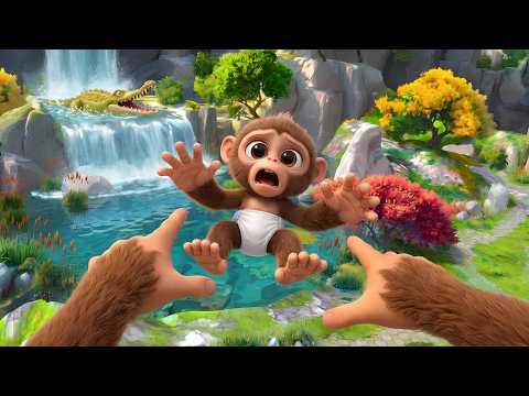 APA YANG TERJADI JIKA ANAK MONYET DILEMPAR KE KANDANG BUAYA DI AM MONKEY VR
