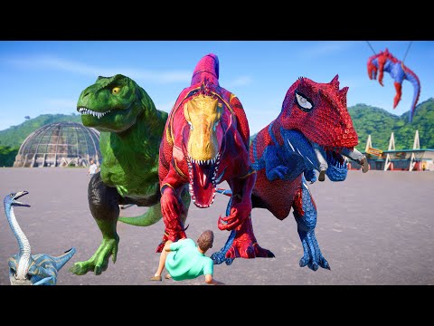 Apocalypse in JURASSIC WORLD: If Spider-Man, Batman, Hulk & Iron Man Become Dinosaurs