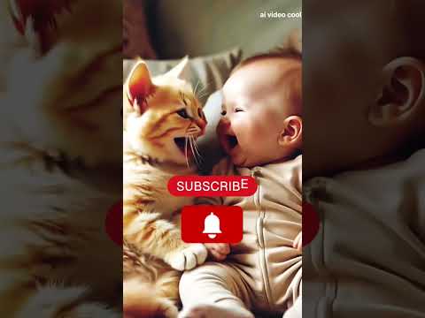 Baby fart and cat laughing๐คฃ #cat #funny #catshorts #cutecat #baby #funnycatvideo @CatimationAI