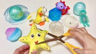 涼しいスクイーズの中身でスライム作ってみた🏖☀️