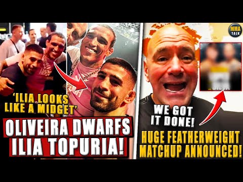Charles Oliveira DWARFS Ilia Topuria in Backstage UFC 312 Footage;BIG featherweight matchup announce
