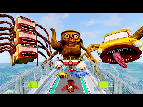 ALL MONSTERS Big & Small Cars with NEW TATATA ZOMBIE EATER & BUSS EATER & CAR EATER–BeamNG Drive