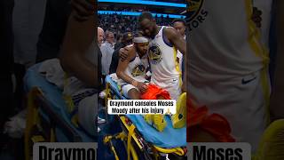 Moody suffered a knee injury and was stretchered off