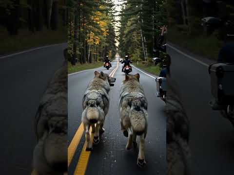 Gray Wolves Save Bikers From Sinkhole Disaster #animals #rescue  #dog