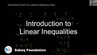 Introduction to Linear Inequalities