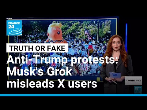 YouTube video thumbnail: Musk's Grok Misleads Internet Users About Anti-Trump 'No Kings' Protests