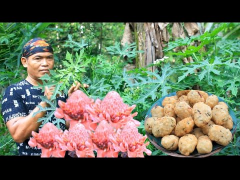 Daun pepaya jepang bunga combrang masak tumis dan combro goreng