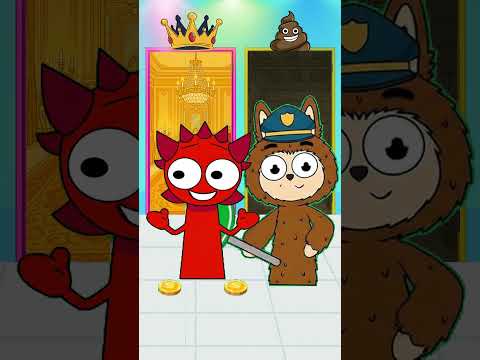 PO๐ฎ๐ Sahur and Raddy want to get into the rich roomโฆ| Rich or Poor | Incredibox Sprunki
