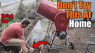 I Tried to Mix and Pour Concrete By Myself | I should Have listened To Them