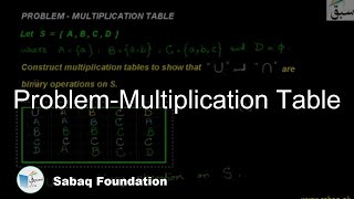 Problem-Multiplication Table