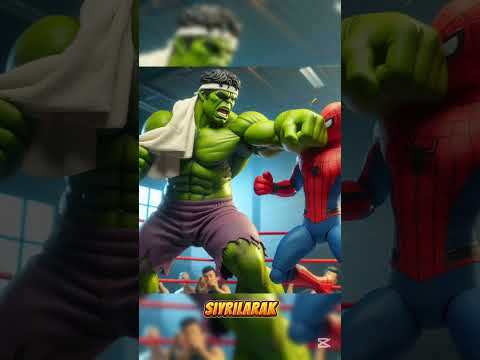 Hulk'un Gücü ve Örümcek Adam'ın Azmi: Boks Ringinde Büyük Savaş. #marvel #spiderman#örümcekadam#hulk