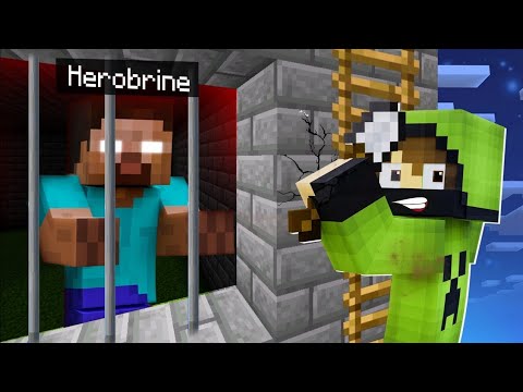 Escaping HEROBRINE PRISON in Minecraft...!