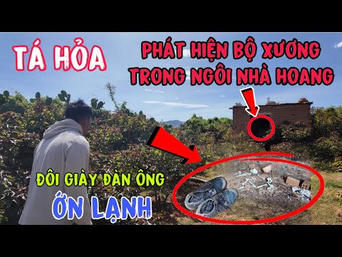 Ớn lạnh có bộ xương đôi giày chiếu và nón bảo hộ trong nhà hoang này