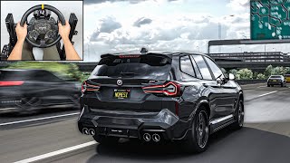 BMW X3M No Hesi Traffic Cut Up | Assetto Corsa | Steering Wheel Gameplay