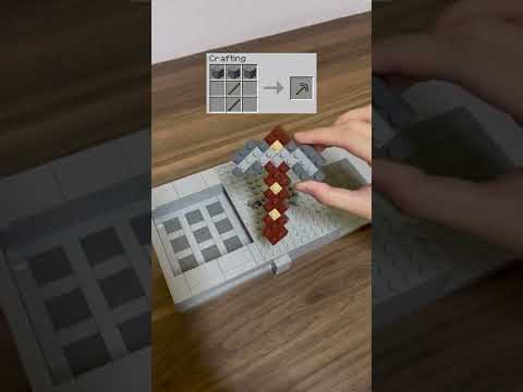 Crafting Minecraft Stone Pickaxe BUT Lego! #shorts