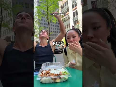 Letting random strangers decide where we eat in TIMES SQUARE #shorts