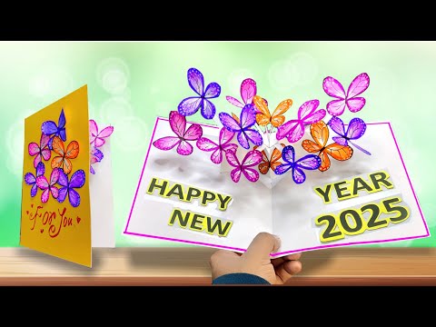 Beautiful  3D New Year Card Making | Happy New Year Greeting Card 2025 | Handmade New Year Card