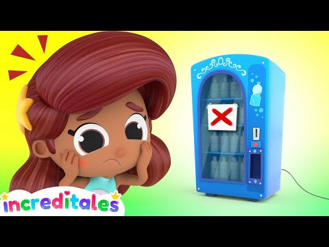 Oh no! VENDING MACHINE is BROKEN! Little Mermaid is Thirsty! - Kids Learn Patience