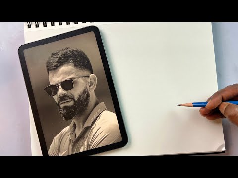 How to draw Virat Kohli step by step (Freehand)