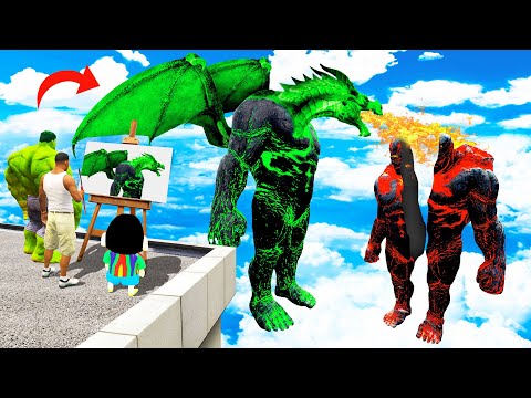 GTA 5 | GTA5 BUT WHATEVER TITAN LAVA GOD MONSTER VS DRAGON GOD SHINCHAN DRAWS COMES TO REAL LIFE