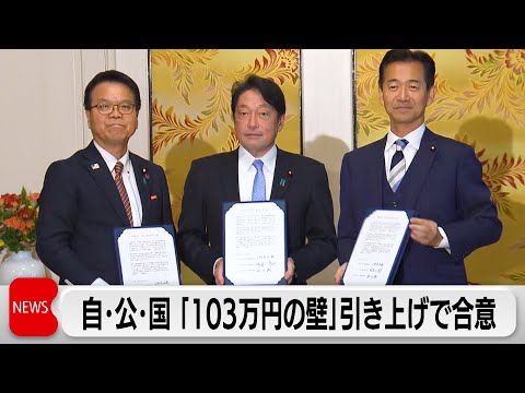 自･公･国 経済対策修正案で合意　「103万円の壁」引き上げへ