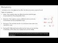 Mutations and Their Effects on Proteins